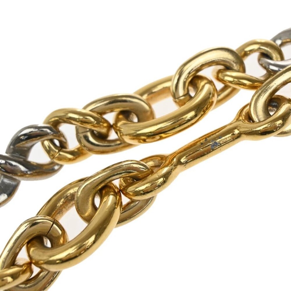 LOUIS VUITTON Logo Chain Long Necklace Gold Silver Italy - Picture 6 of 11